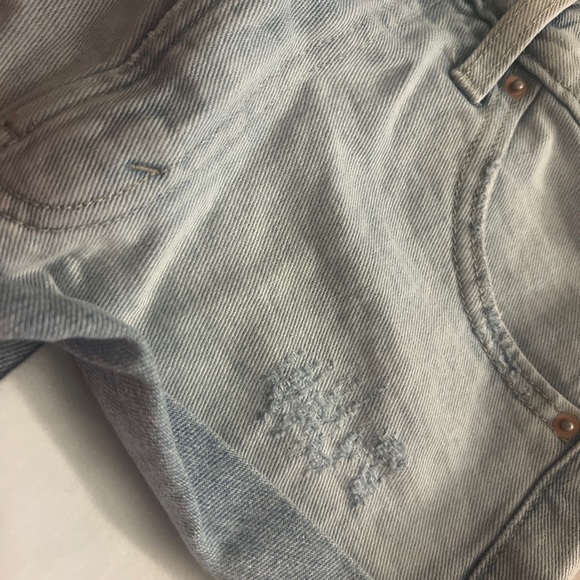 Wild Fable Light Blue Wash Distressed Denim Daisy Duke Shorts - Picture 4 of 4